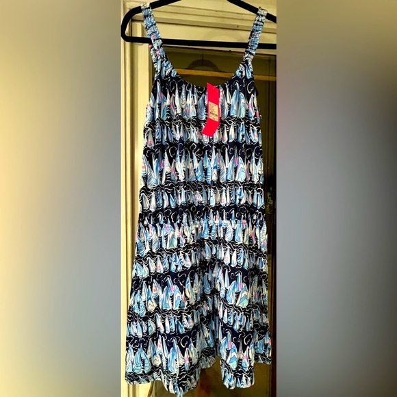 Lilly Pulitzer Dresses & Skirts - NWT Lilly Pulitzer Loro Romper - Sails and Stripes - Large